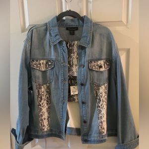 PLUS ASHLEY STEWART SNAKSKIN/DENIM